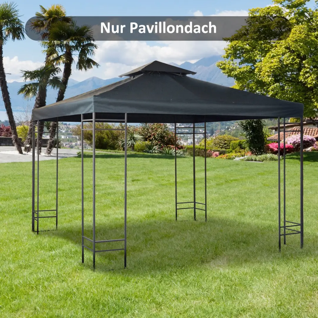 Outsunny Grijs Paviljoen Vervangend Dak - Waterafstotend