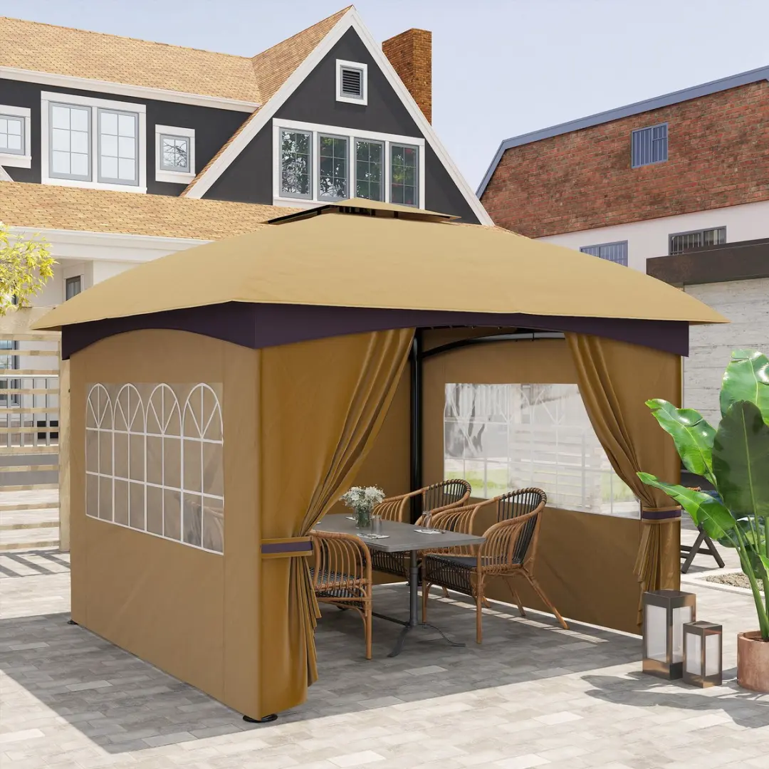 Outsunny Paviljoen 335x335x285cm - Beige
