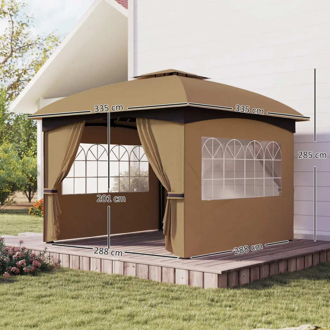 Outsunny Paviljoen 335x335x285cm - Beige