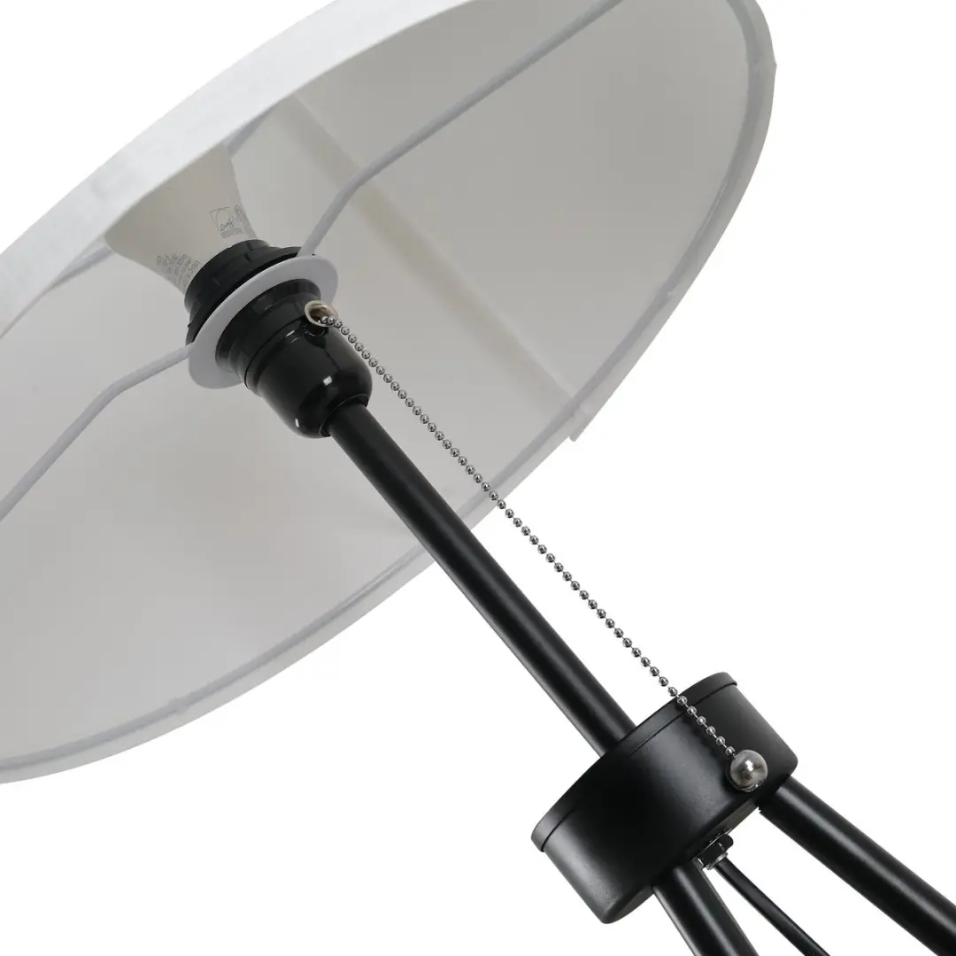 Homcom Staande Lamp E27 152cm - Zwart/Wit