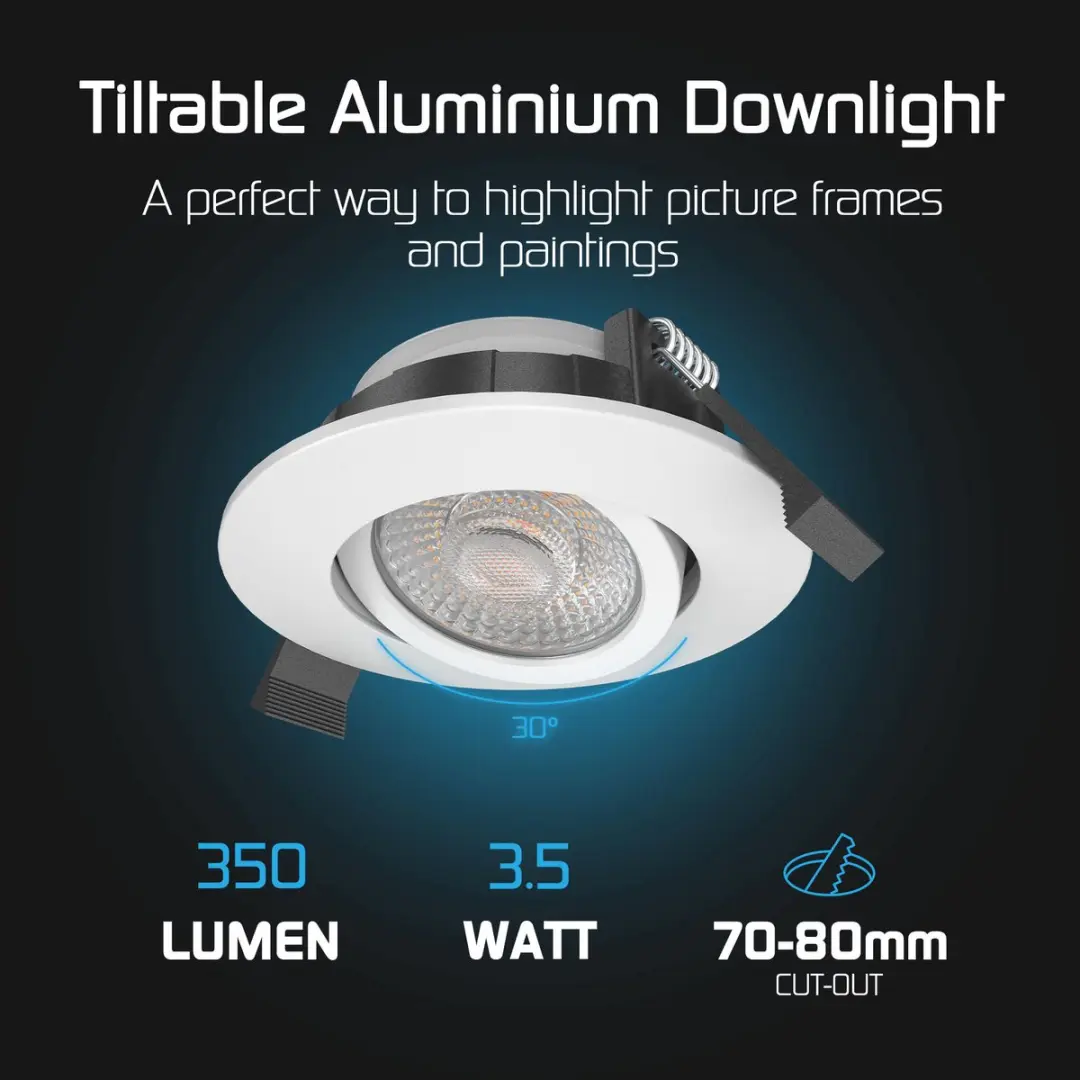 LEDVION 6x LED Inbouwspot 3W CCT 2200-4000K - Ø86mm - IP65 - afbeelding 4 van 6
