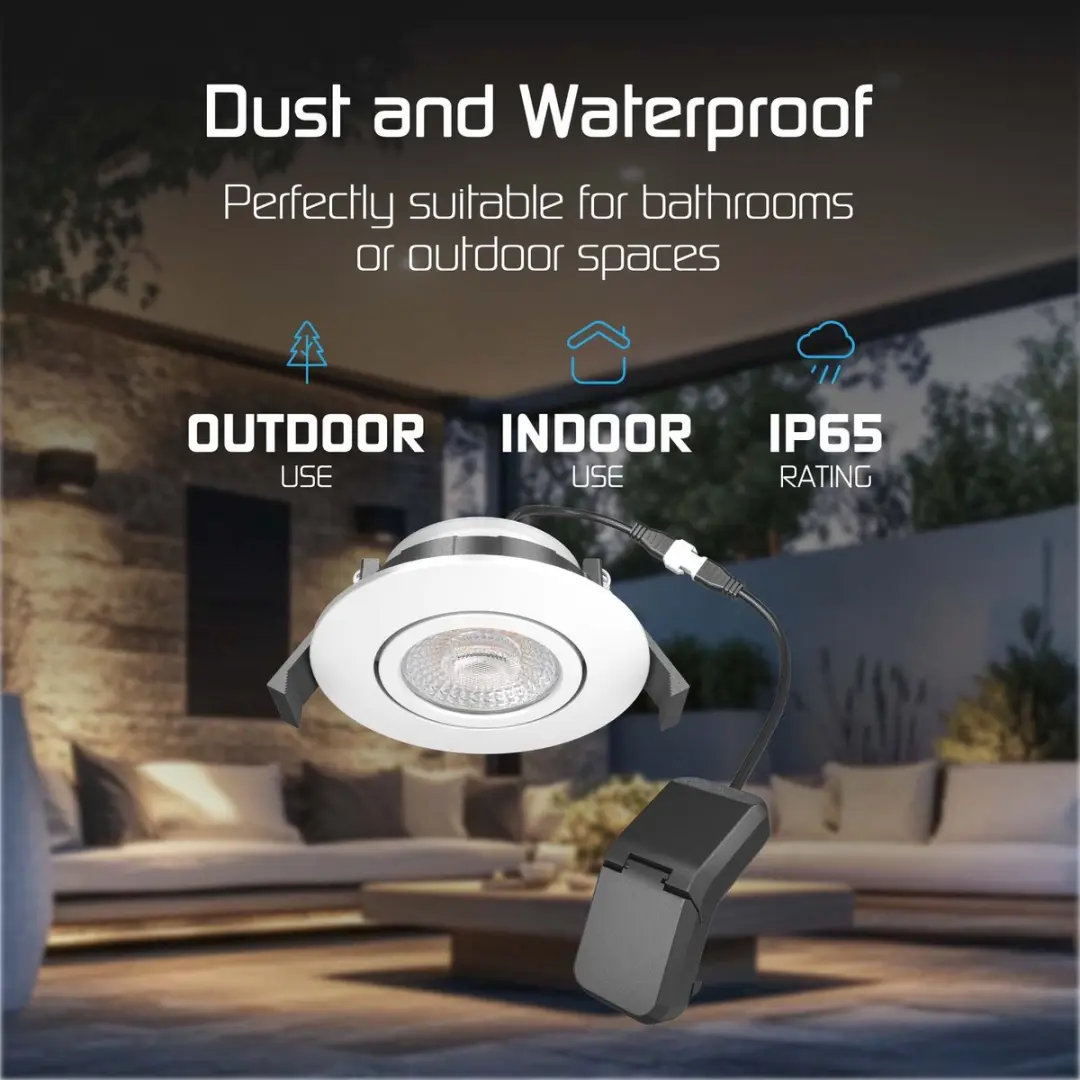 LEDVION 6x LED Inbouwspot 3W CCT 2200-4000K - Ø86mm - IP65 - afbeelding 5 van 6