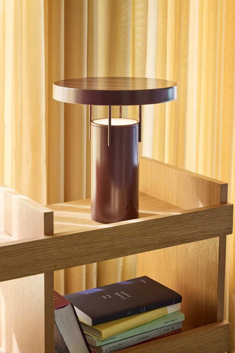 Hübsch BringMe Metallic Bourgondië Draagbare Lamp - Ø25cm