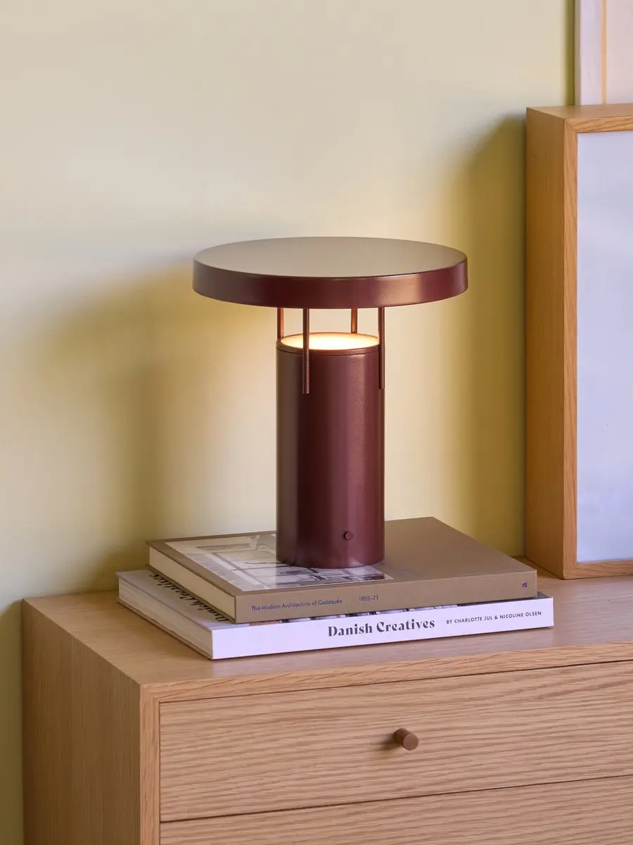 Hübsch BringMe Metallic Bourgondië Draagbare Lamp - Ø25cm