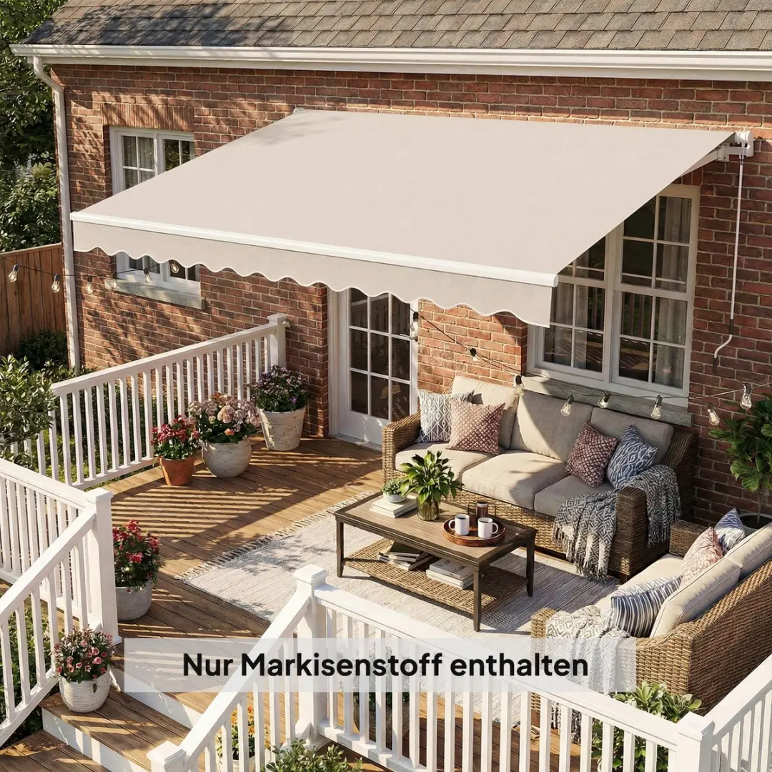 Outsunny Zonneschermstof Polyester 337x250x25cm - Crème