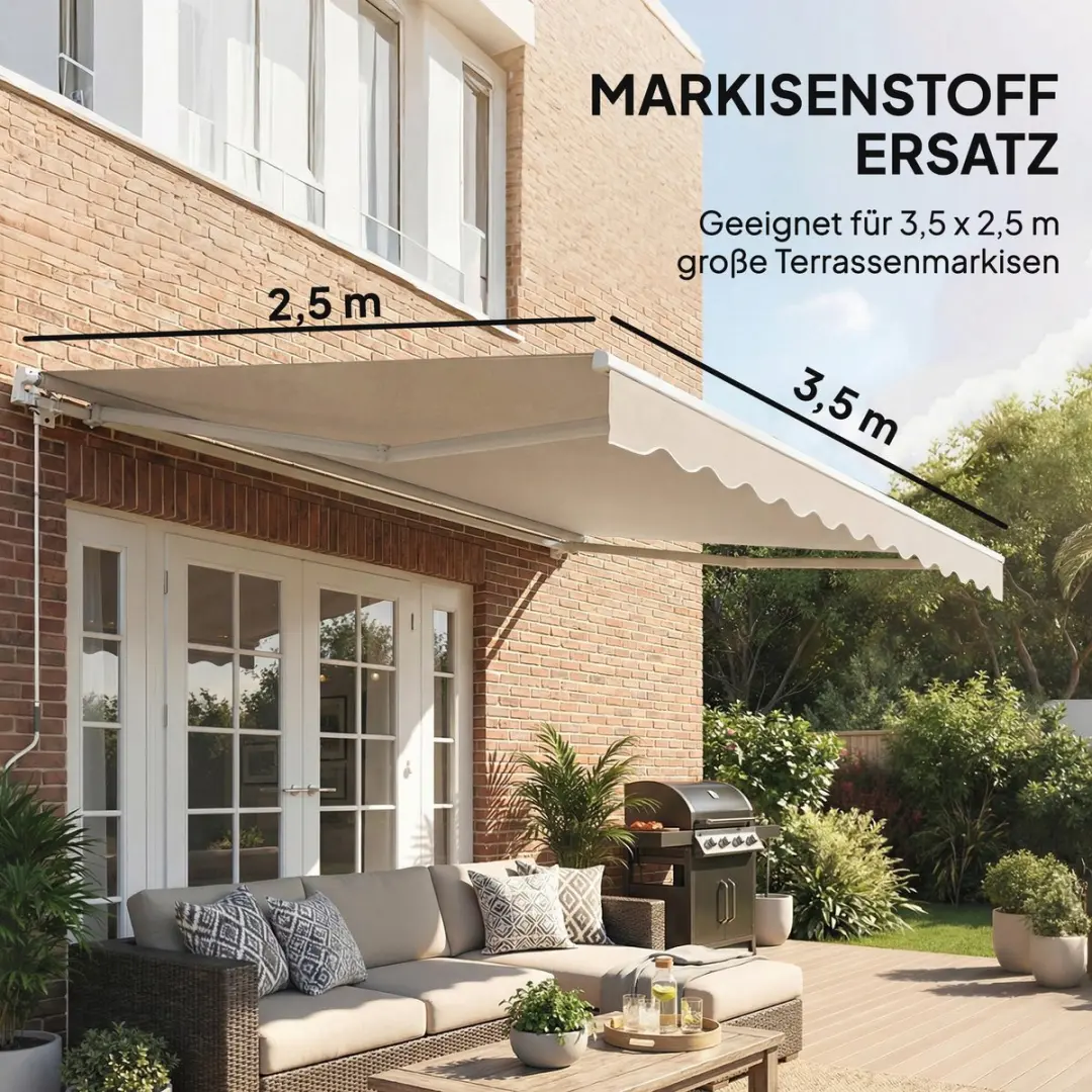 Outsunny Zonneschermstof Polyester 337x250x25cm - Crème