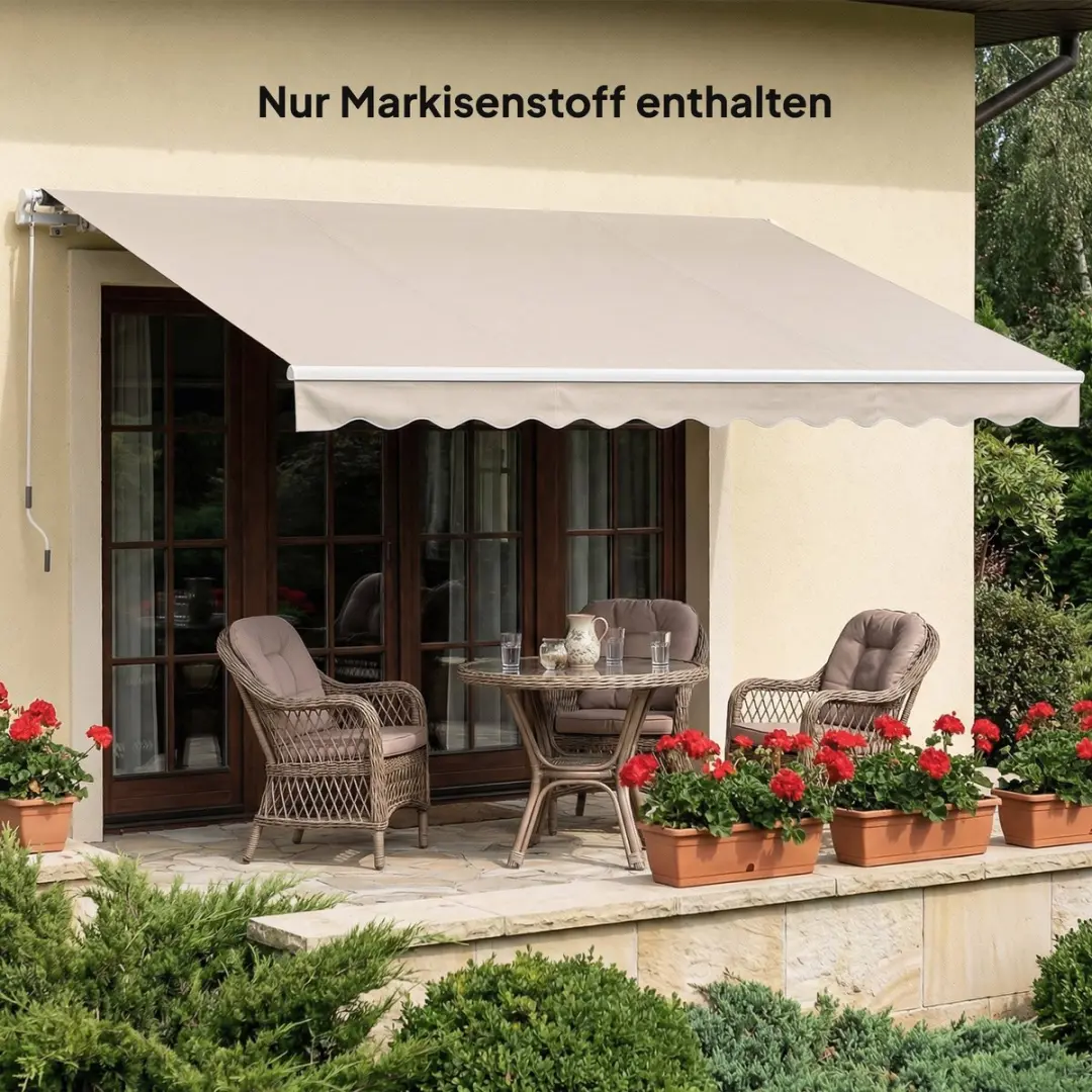 Outsunny Zonneschermstof Polyester 337x250x25cm - Crème