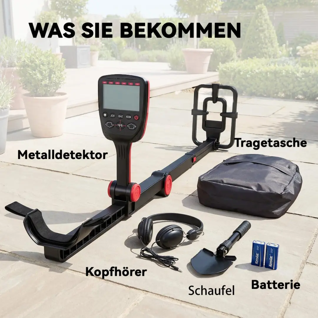 Outsunny Metaaldetector 847-013V00BK - 26cm Zoekspoel - Zwart