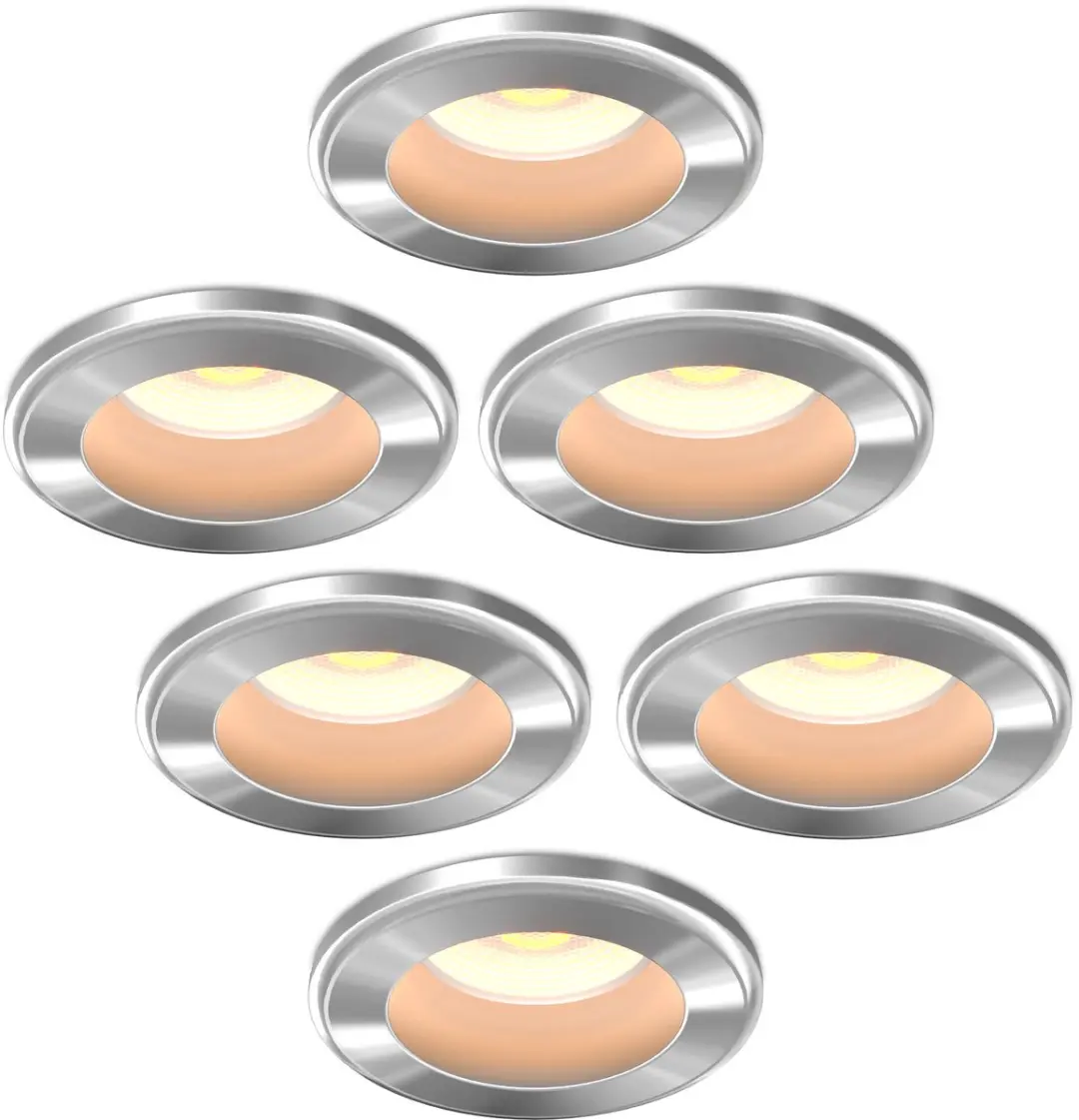 Ledvion 6x LED Inbouwspot Nikkel 4W CCT 2200-4000K