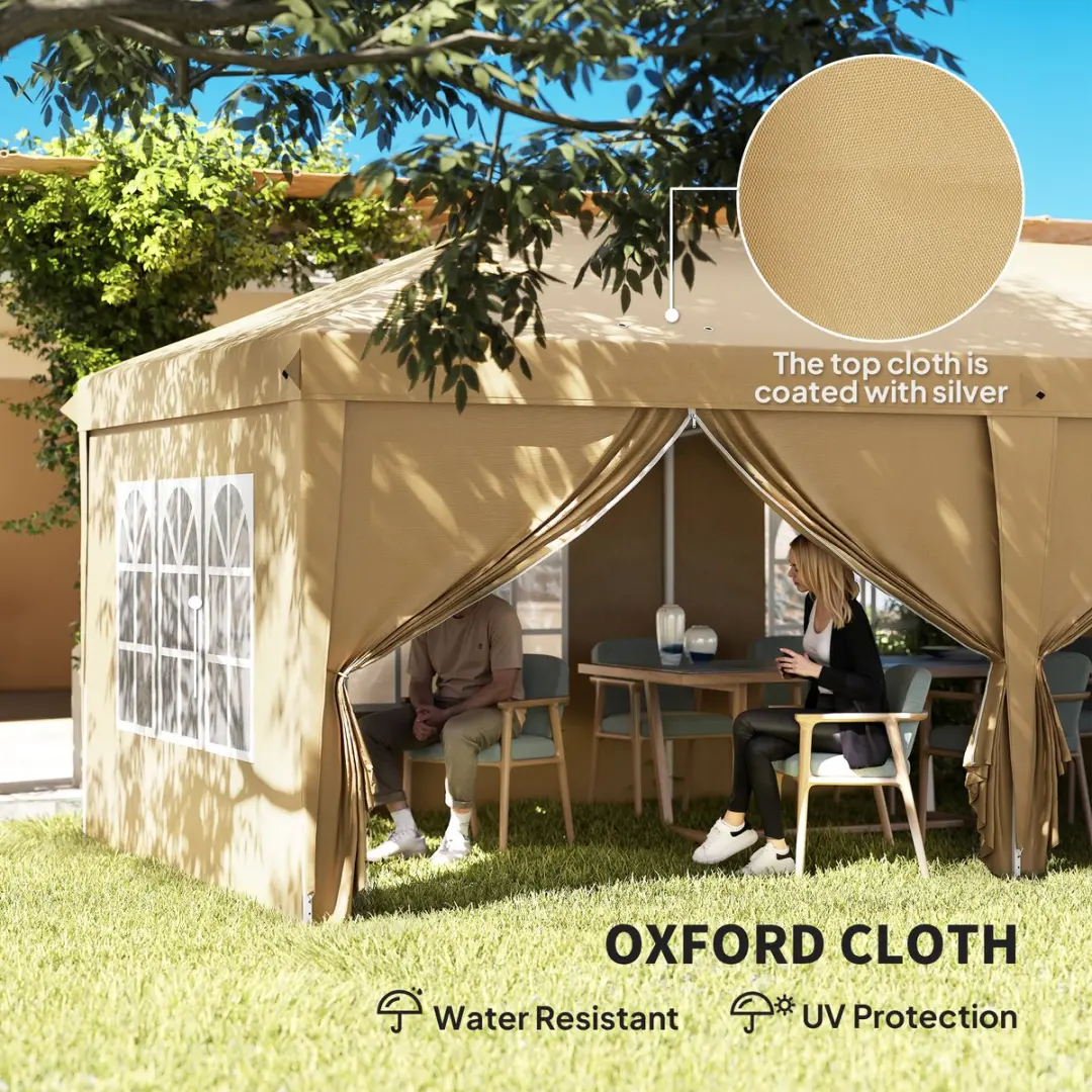 Outsunny Pop-up Canopy 585x295x270cm - Khaki
