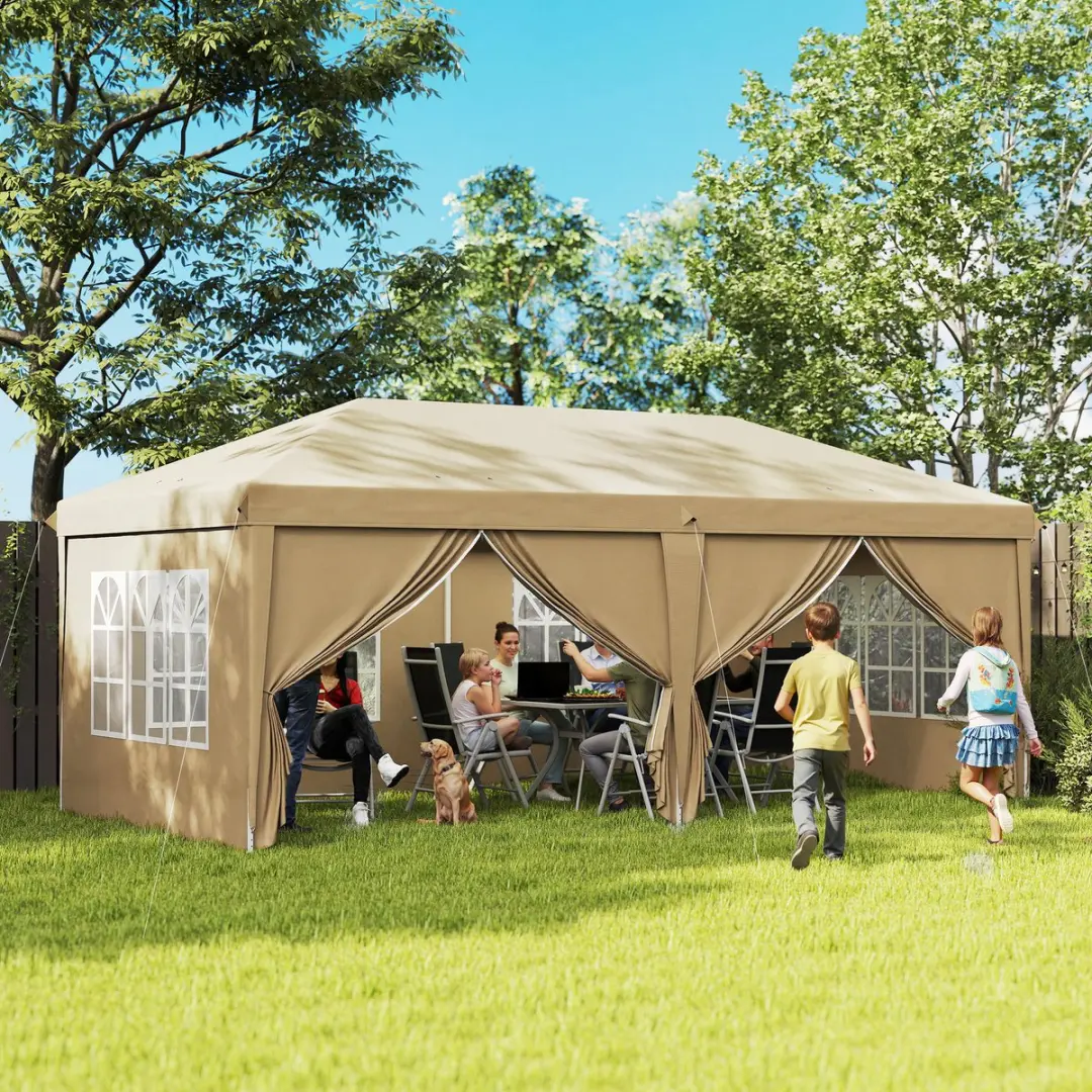 Outsunny Pop-up Canopy 585x295x270cm - Khaki