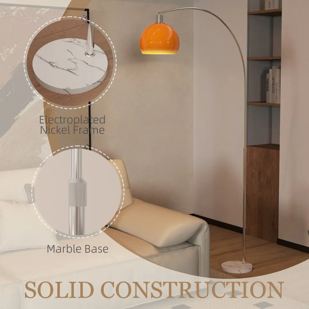 Homcom Boogvloerlamp Oranje