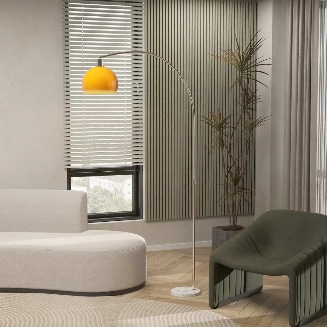 Homcom Boogvloerlamp Oranje