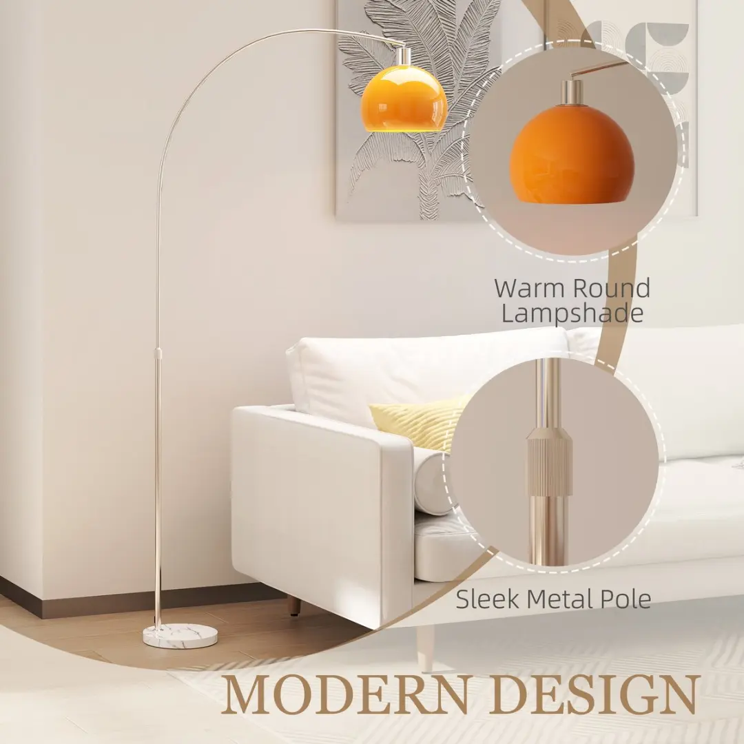 Homcom Boogvloerlamp Oranje