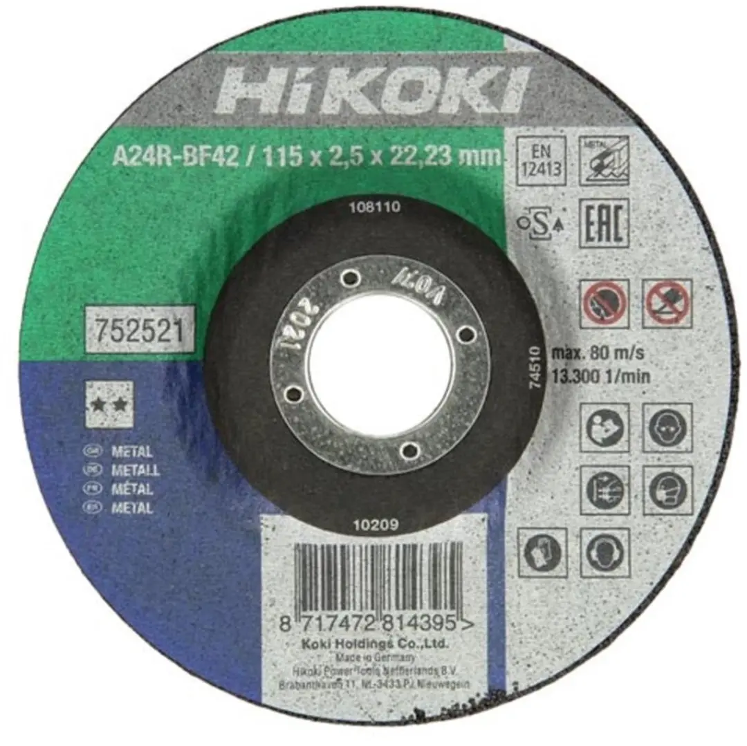 Hikoki Metaal Doorslijpschijf 115x2,5mm 752521