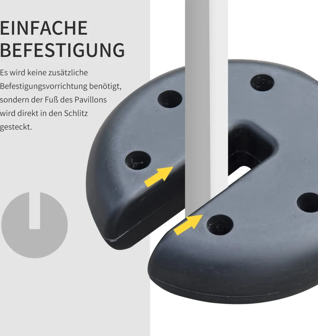 Outsunny Standvoeten 4x2,2kg - Ø20x4,5cm Zwart
