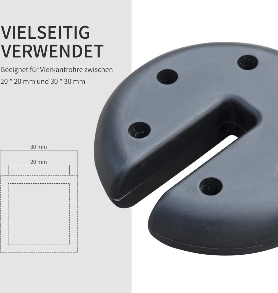 Outsunny Standvoeten 4x2,2kg - Ø20x4,5cm Zwart