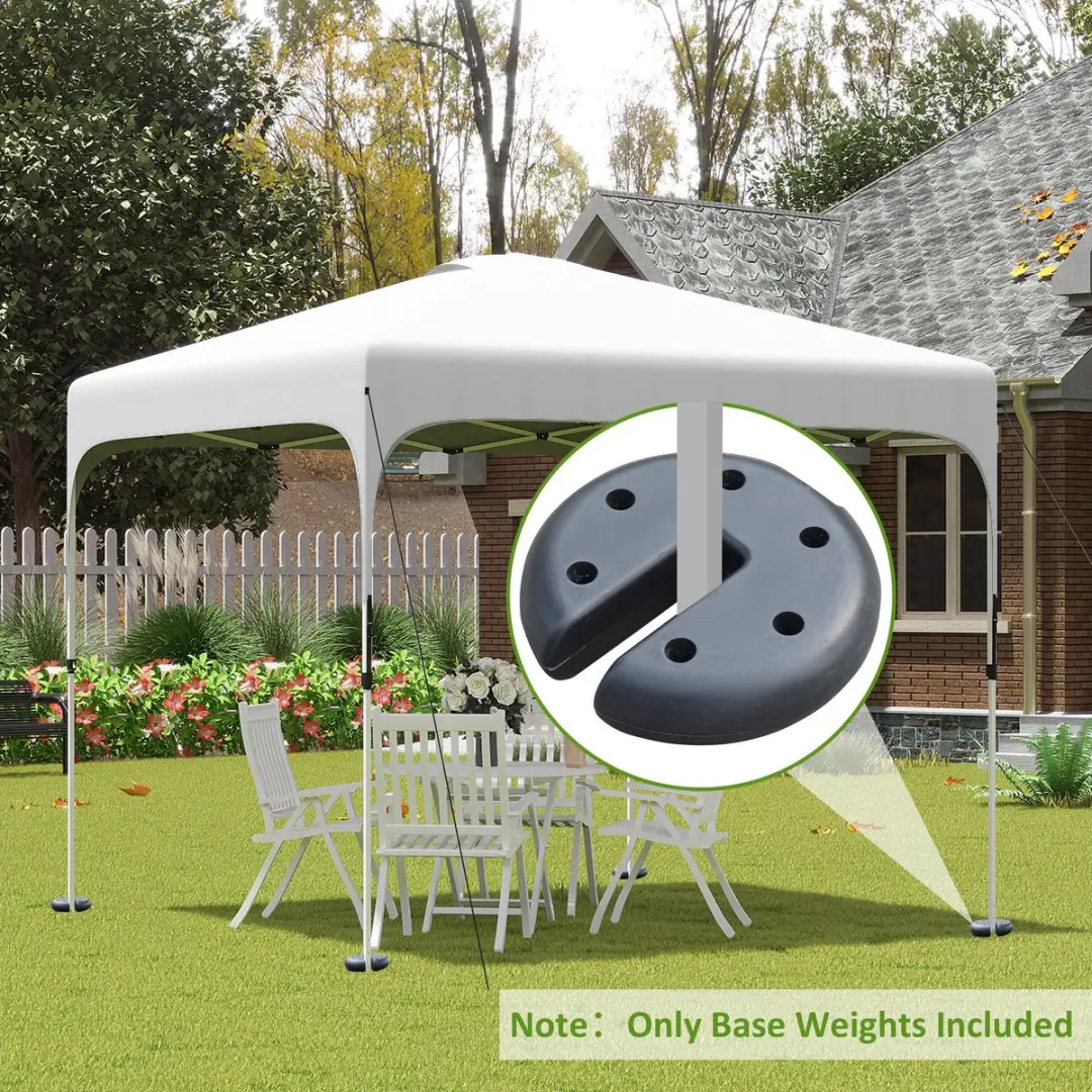 Outsunny Standvoeten 4x2,2kg - Ø20x4,5cm Zwart