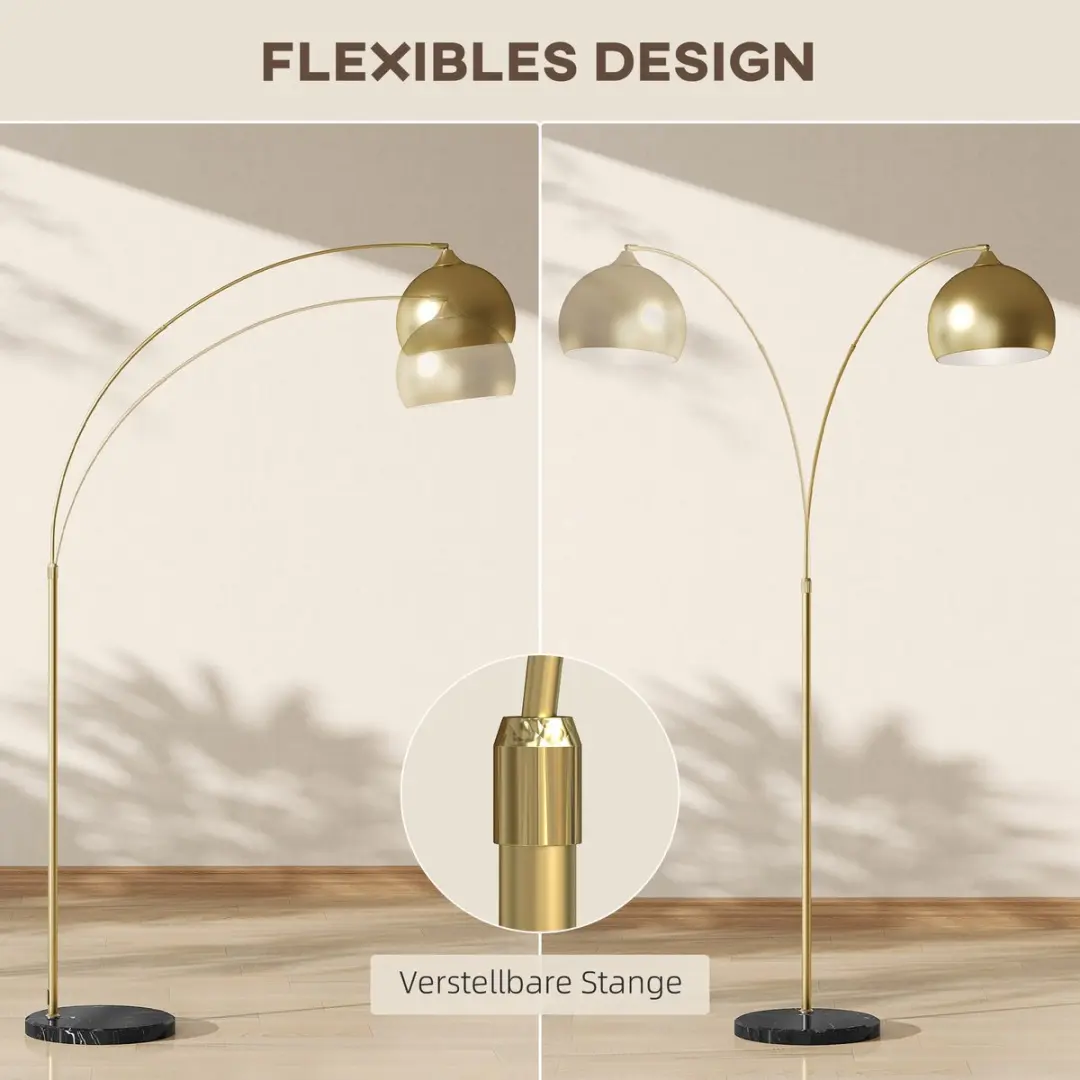Homcom Staande Lamp Goud - 40W - 115x30x180cm