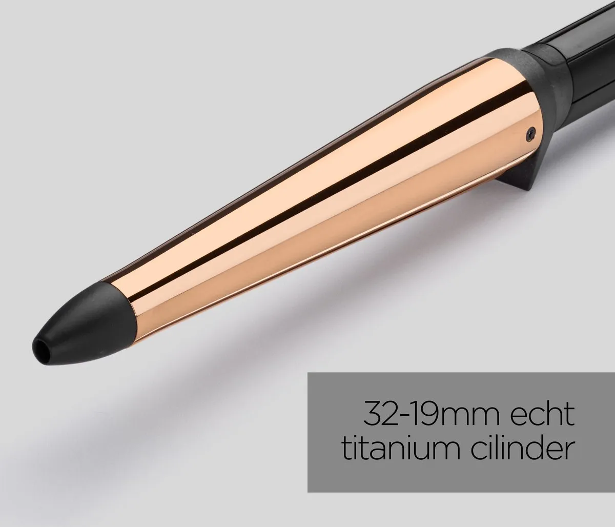 Babyliss Salon Brilliance C458E Conische Krultang 19-32mm - Zwart Roze