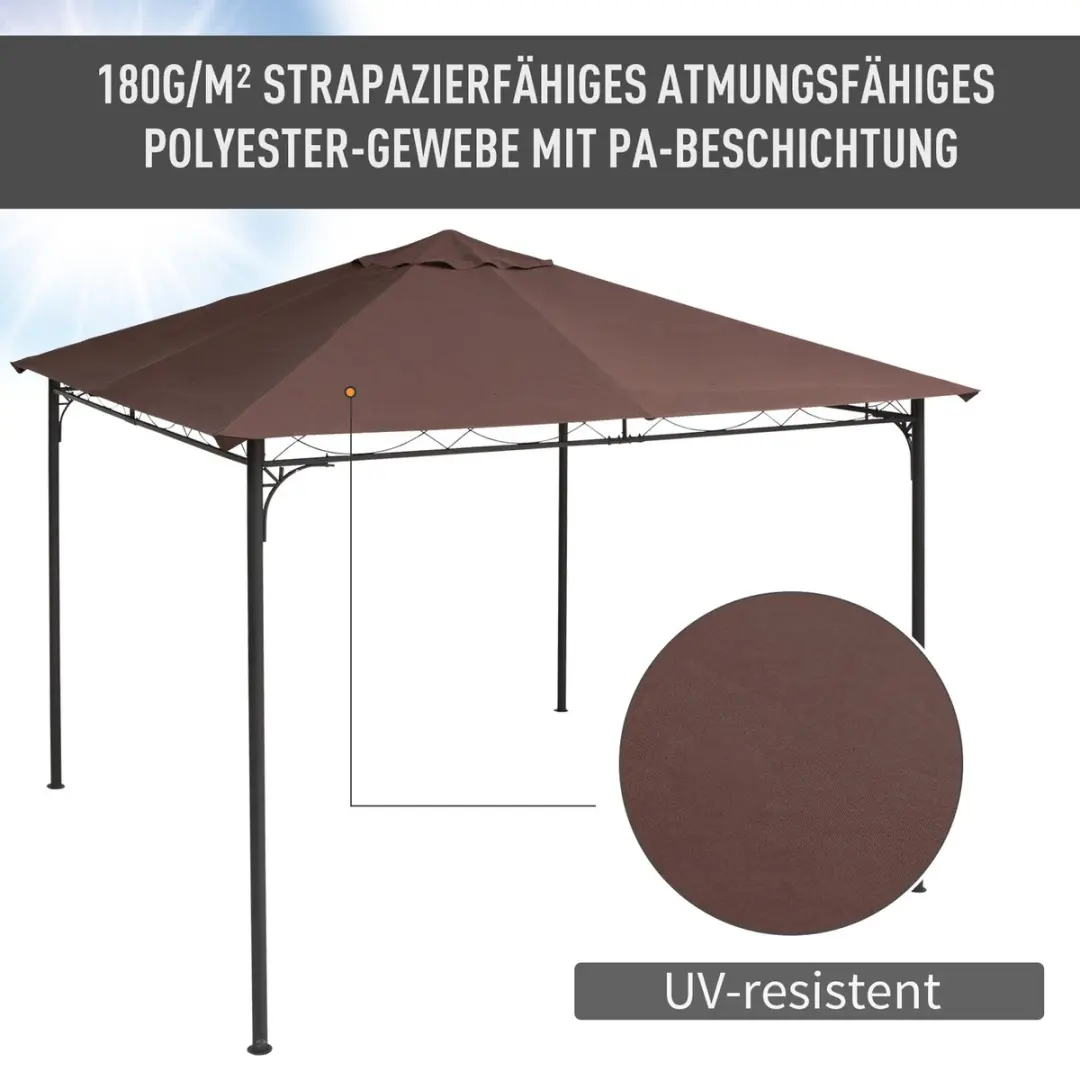 Outsunny Partytentdak 298x298cm - Bruin