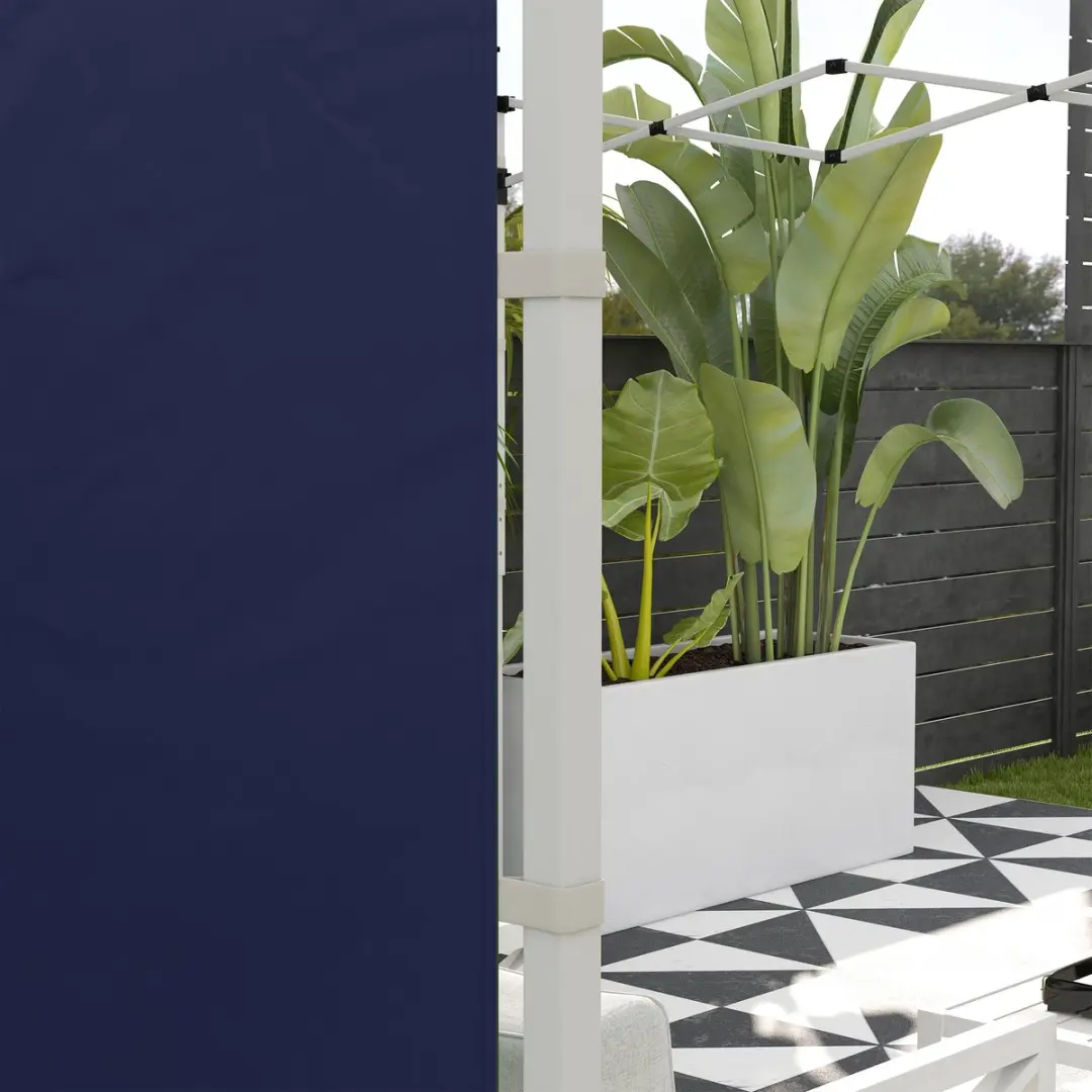 Outsunny Paviljoen Zijpanelen Polyester - Blauw