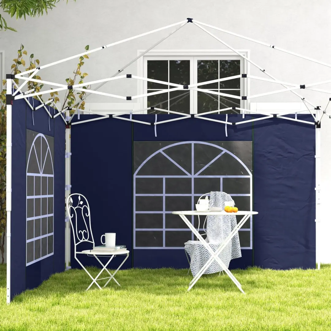 Outsunny Paviljoen Zijpanelen Polyester - Blauw