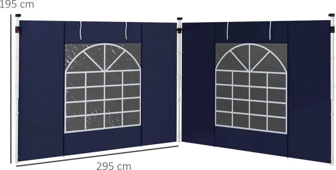 Outsunny Paviljoen Zijpanelen Polyester - Blauw