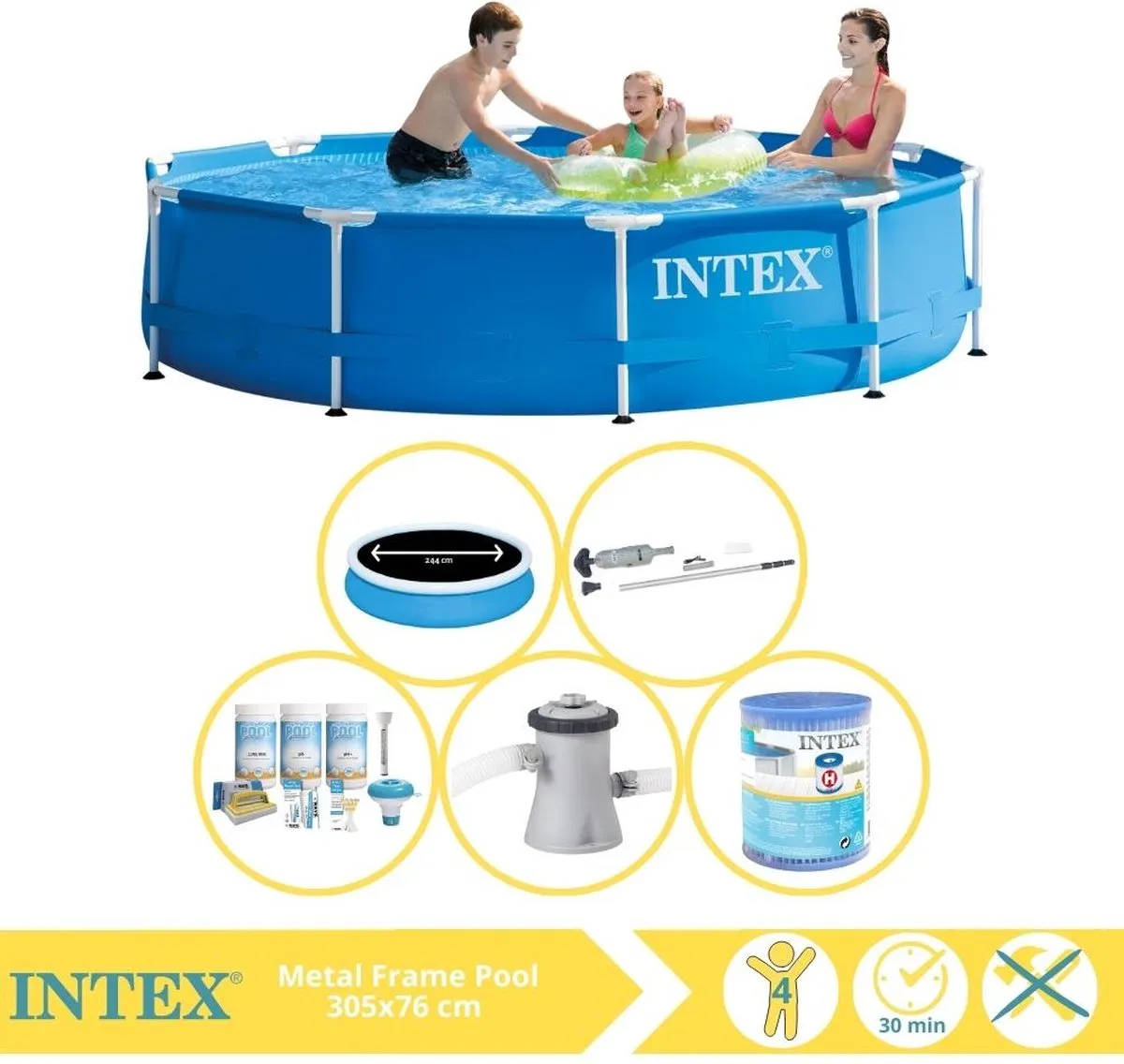 Intex Metal Frame 28200NP Opzetzwembad 305x76cm