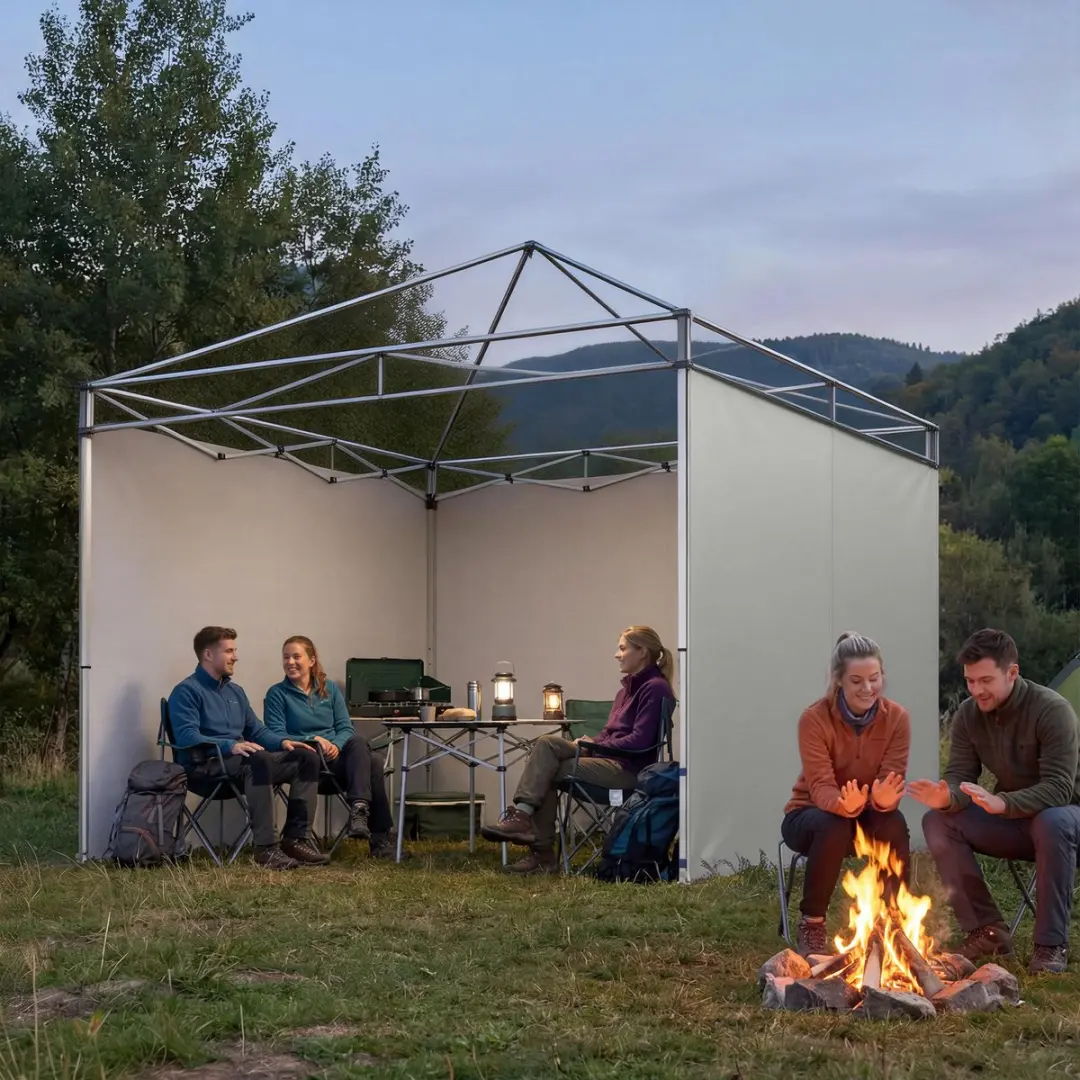 Outsunny Zijpanelen voor paviljoen Oxfordstof 300x200cm - Lichtgrijs