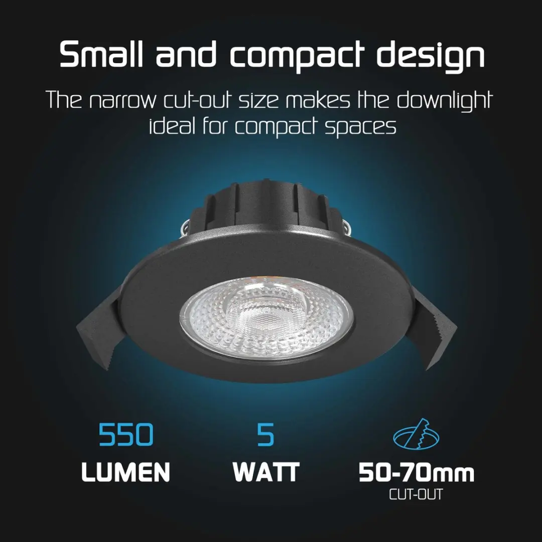 Ledvion LED Inbouwspot 5W Zwart - Ø75mm - IP65