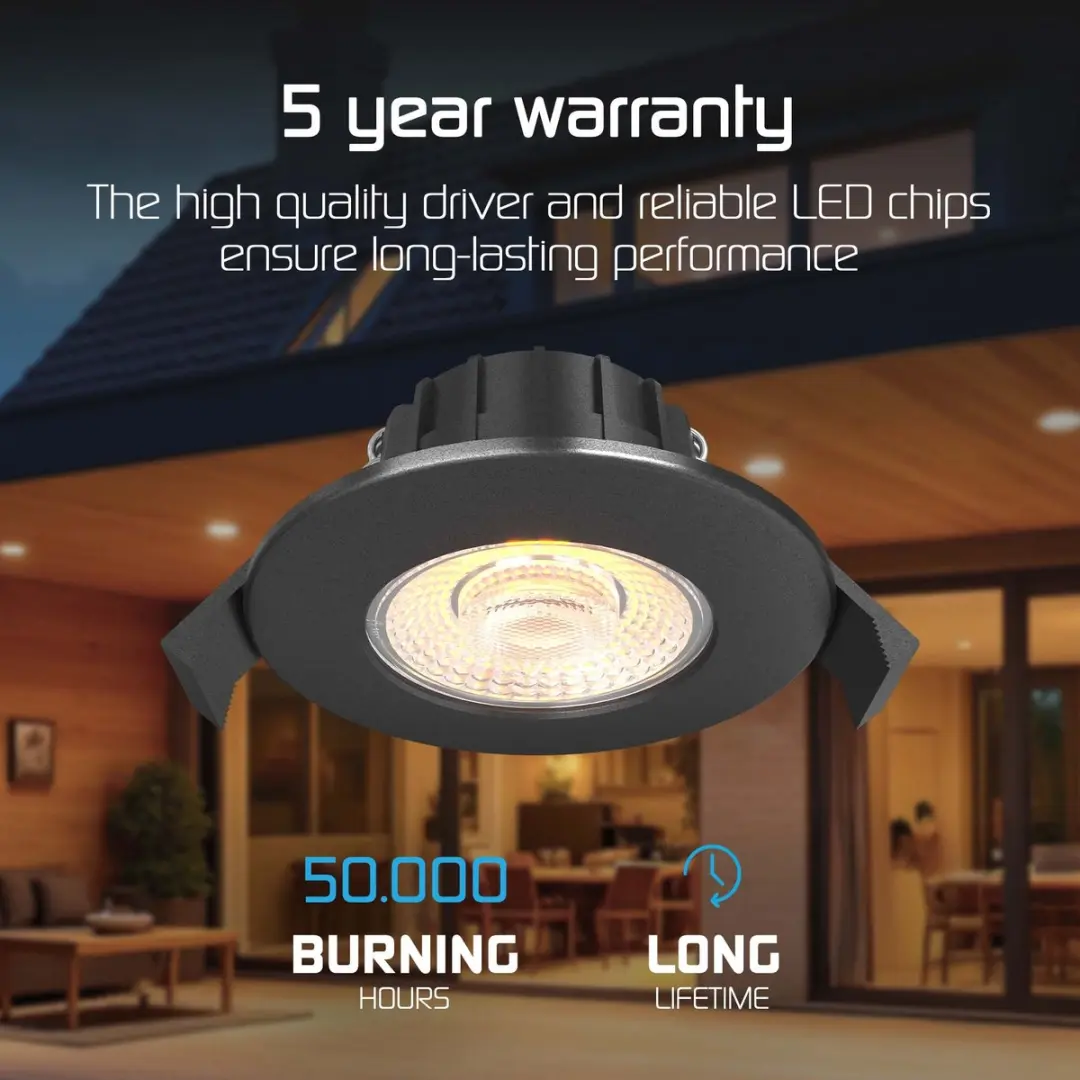 Ledvion LED Inbouwspot 5W Zwart - Ø75mm - IP65 - afbeelding 6 van 6