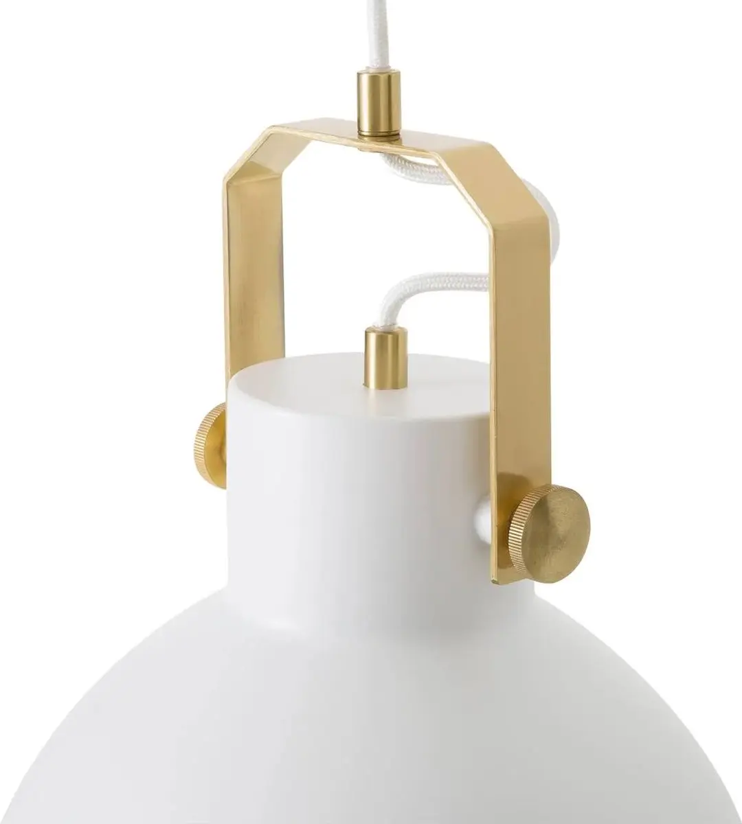 Hübsch Industriële Hanglamp Wit/Goud - ø29x41cm - E27