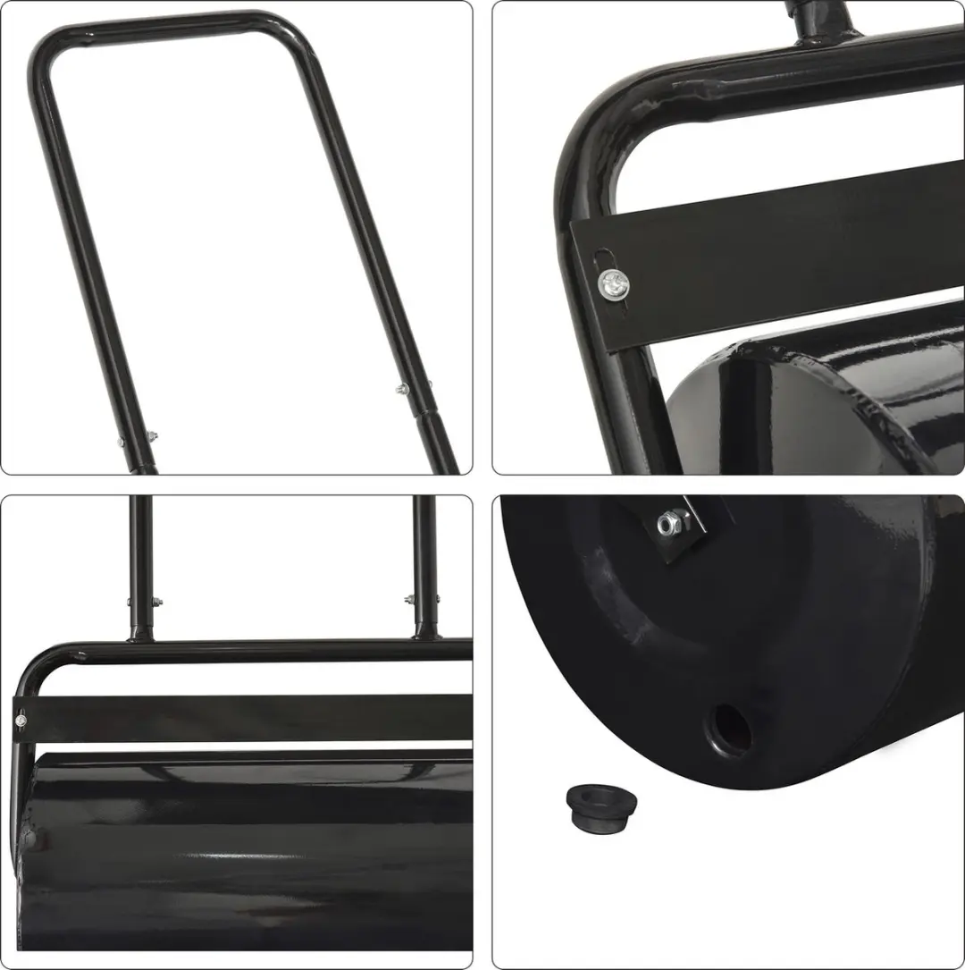 Outsunny Gazonroller met U-handgreep - Zwart
