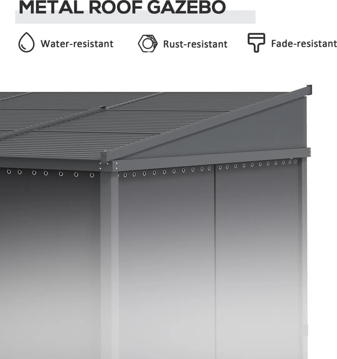 Outsunny Aluminium Pergola - 4-zijdig - 1x Paviljoen