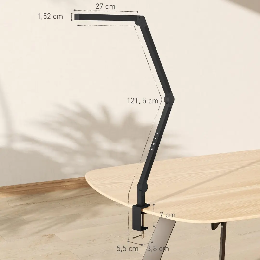 Homcom Aluminium Tafellamp 10W - 2700K Zwart