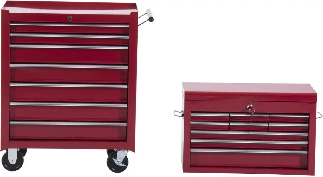 Homcom Mobiele Gereedschapswagen EH-7DJH-KZ2C - 16 Lades - Rood