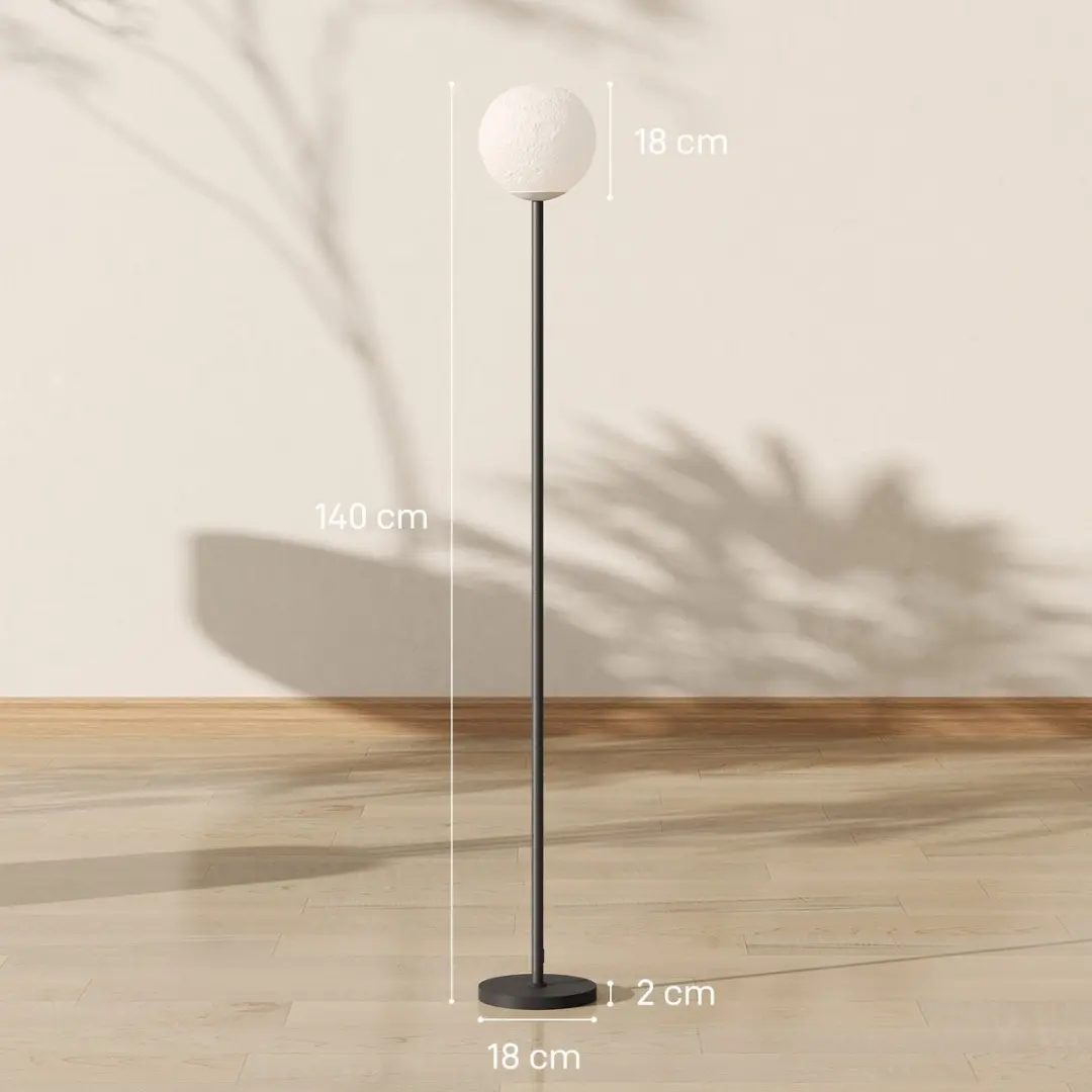 Homcom Vloerlamp ABS 140cm - Zwart