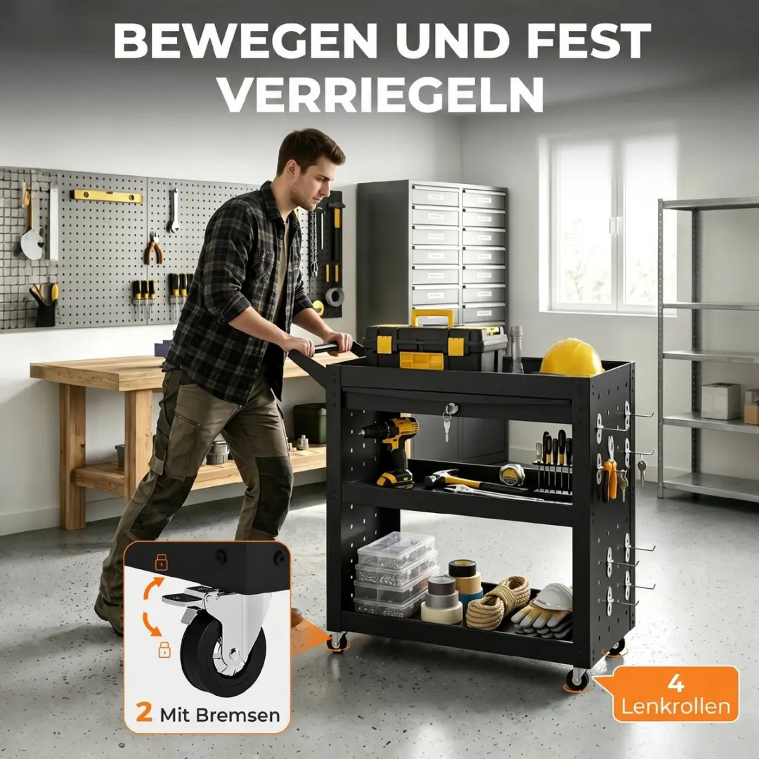Homcom Gereedschapswagen 78L - Zwart