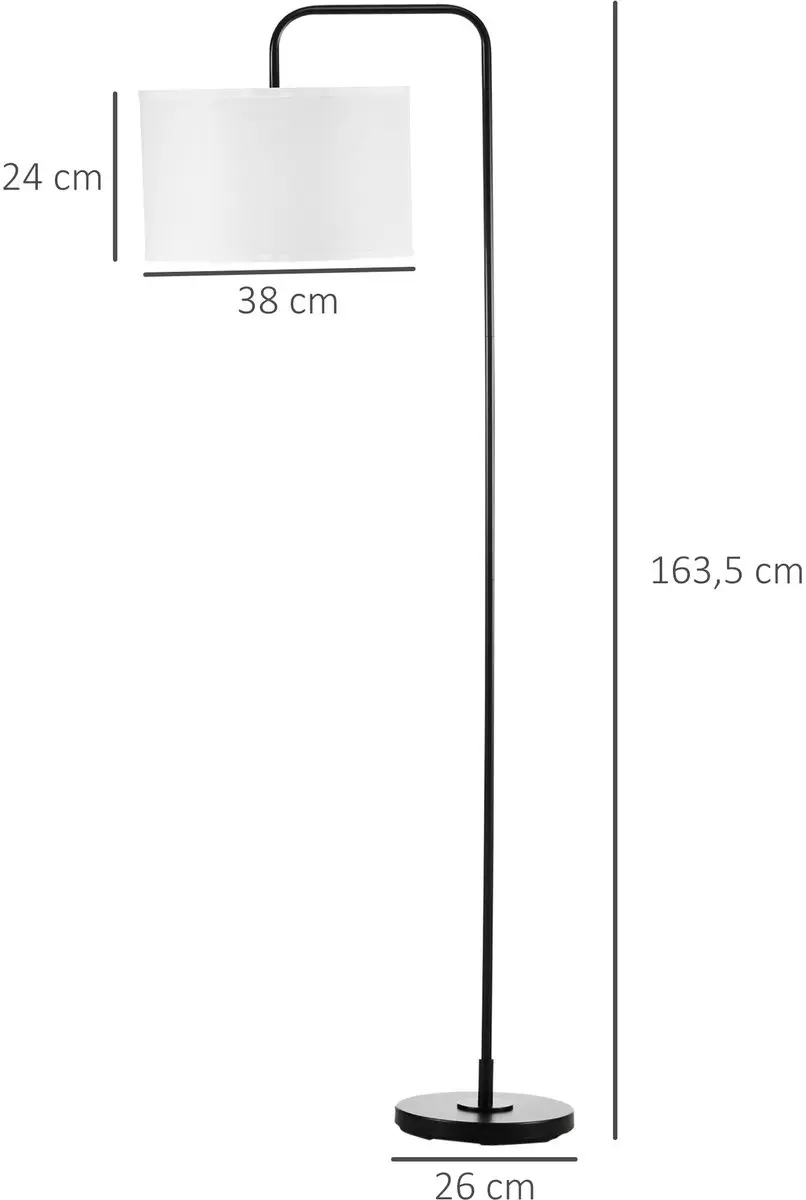 Homcom Staande Lamp Weiß - 163,5cm
