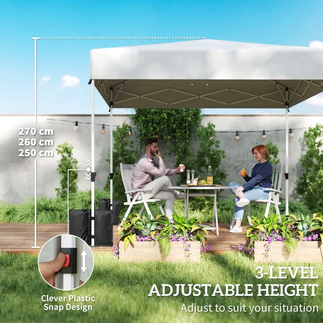 Outsunny Pop-up Luifel 292x292x270cm - Crème