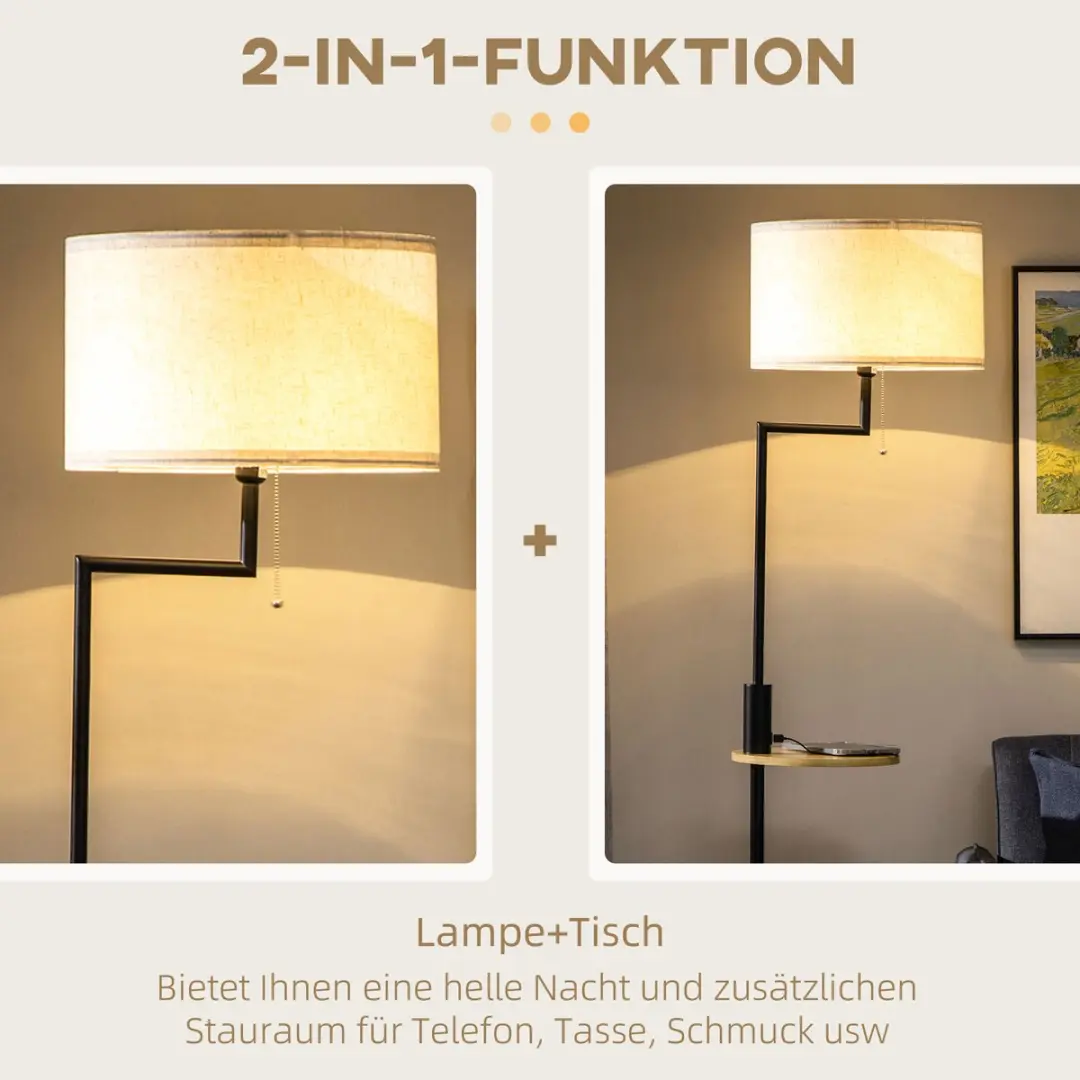 Homcom Stehleuchte 40x40x170cm - 40W - Wit - afbeelding 6 van 6