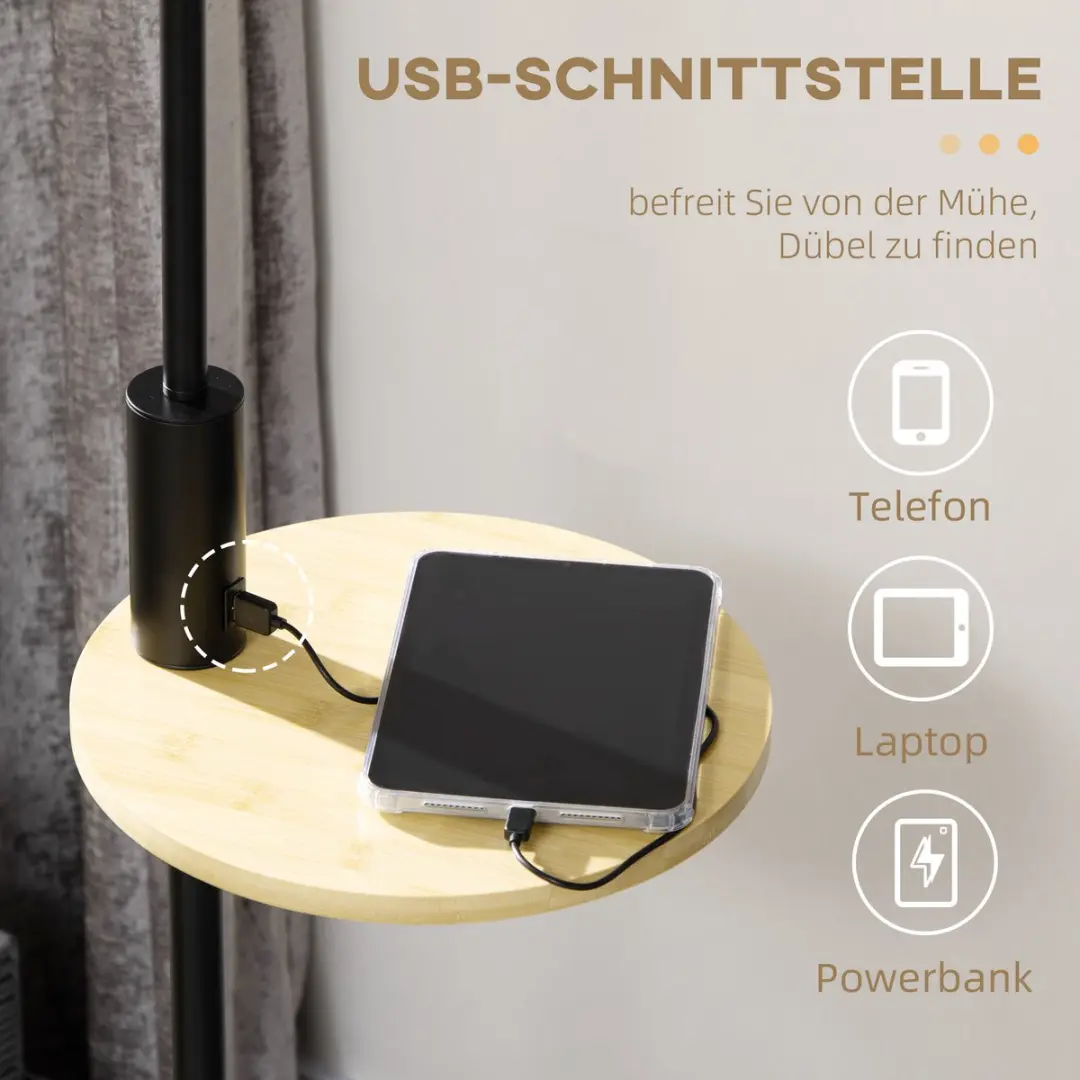 Homcom Stehleuchte 40x40x170cm - 40W - Wit