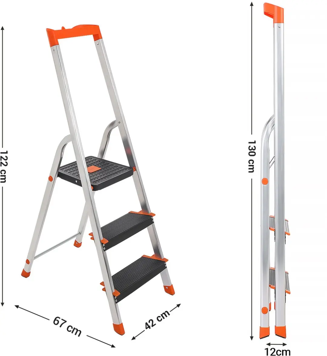Songmics Huishoudtrap 3 Treden Aluminium - Max 150 kg - afbeelding 6 van 6