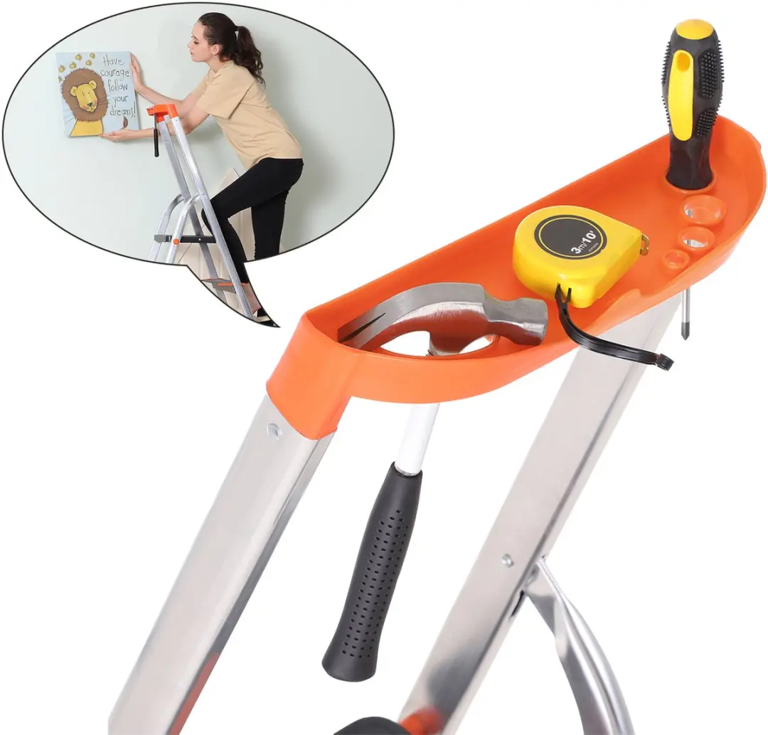 Songmics Huishoudtrap 3 Treden Aluminium - Max 150 kg