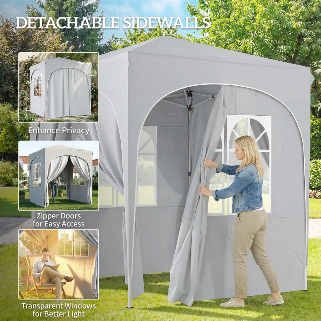 Outsunny Pop-up Canopy 203x203x251cm Lichtgrijs