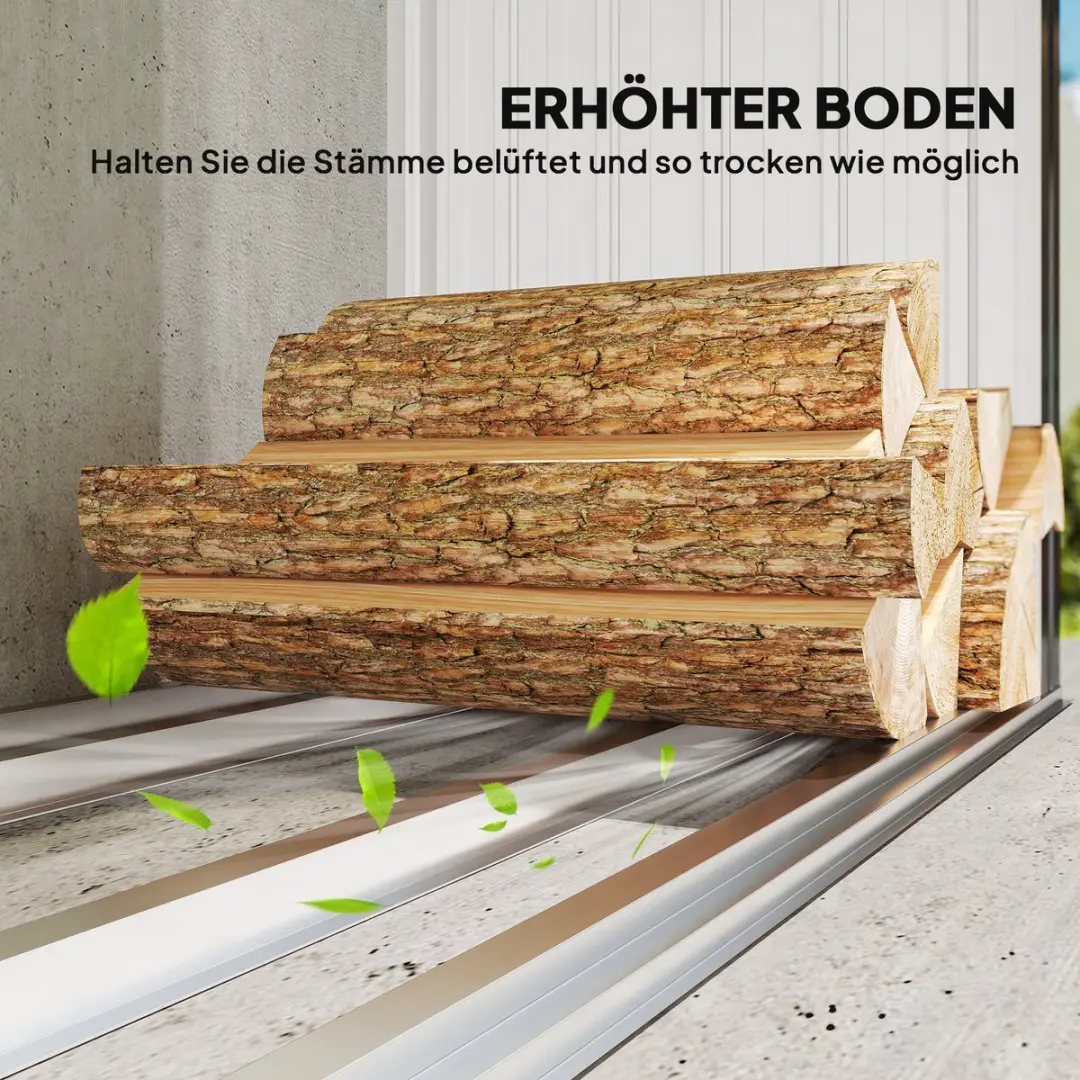 Outsunny Houtopslagschuur 213L - 66,5x150cm - Donkergrijs - afbeelding 6 van 6