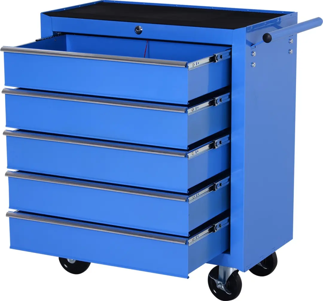 Homcom Mobiele Werkplaatswagen E2-0005 - 5 Lades - Blauw