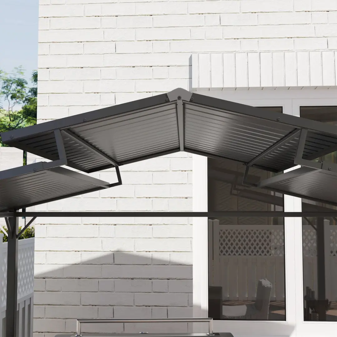 Outsunny Grillpavillon 250L x 160B x 250Hcm - Zwart