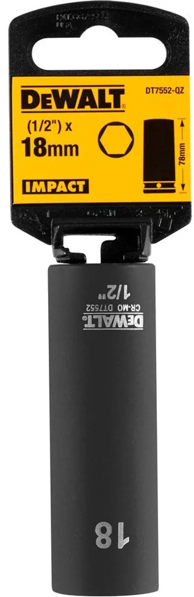 DeWalt DT7552 Krachtdop 1/2" 18mm
